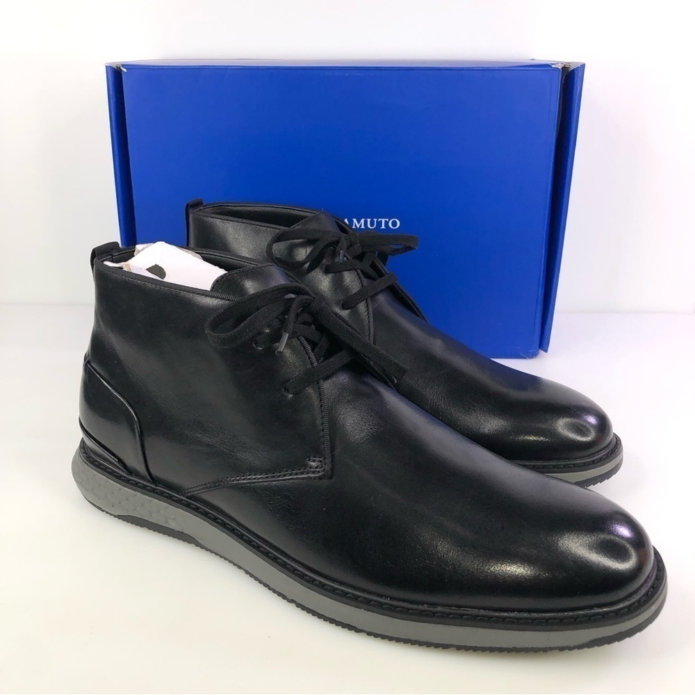 Vince Camuto Men's Soleh Leather Chukka Boots Black New